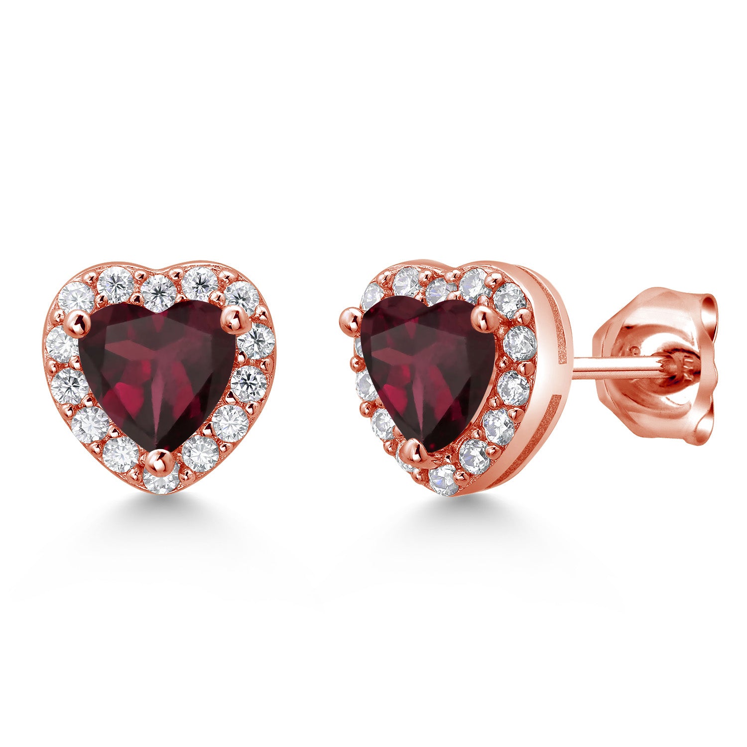 Rhodolite Garnet_Rose Gold Plated Silver_Earrings in Rose Gold Plated Silver
