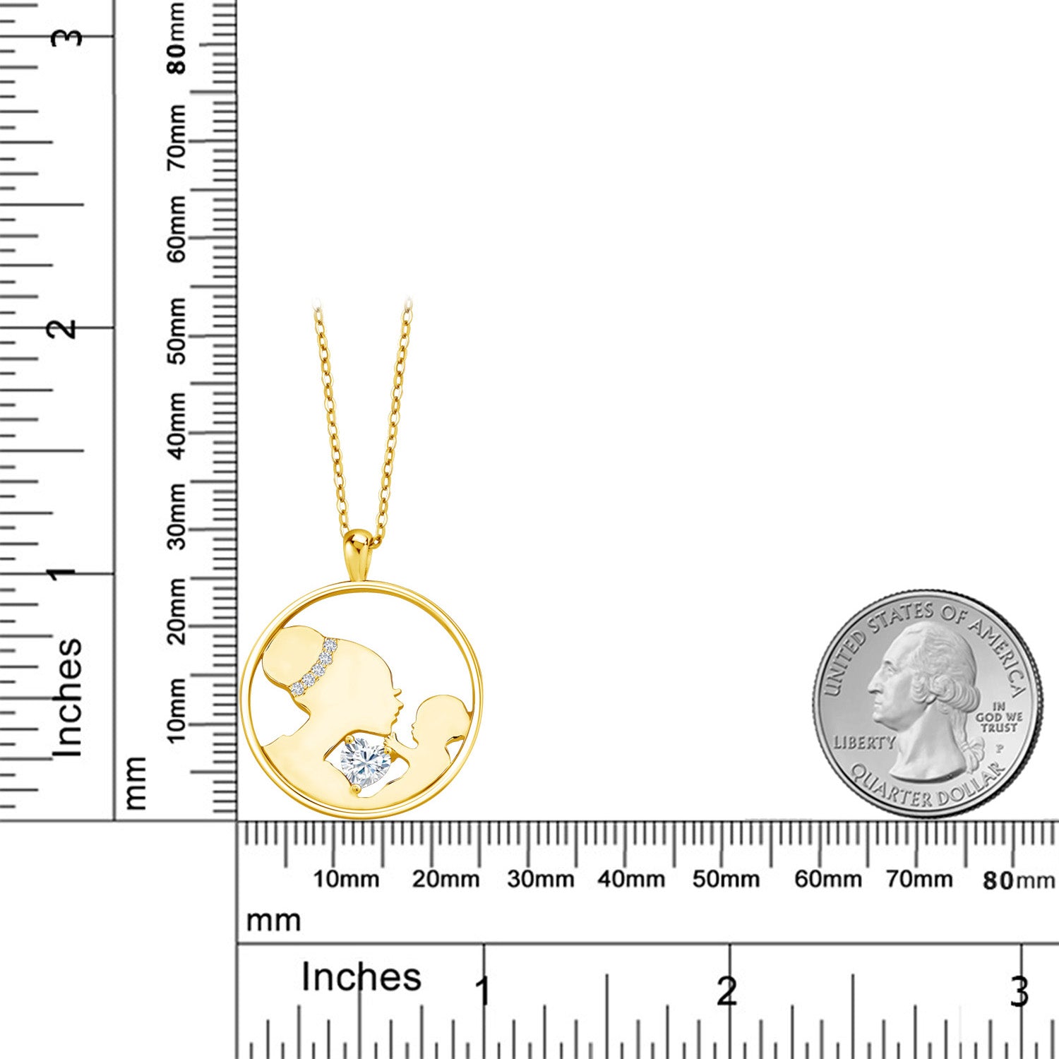 Pendant in 925 Yellow Gold Plated Silver