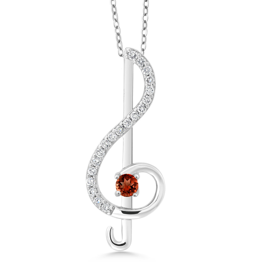 Garnet_Pendant in 925 Sterling Silver