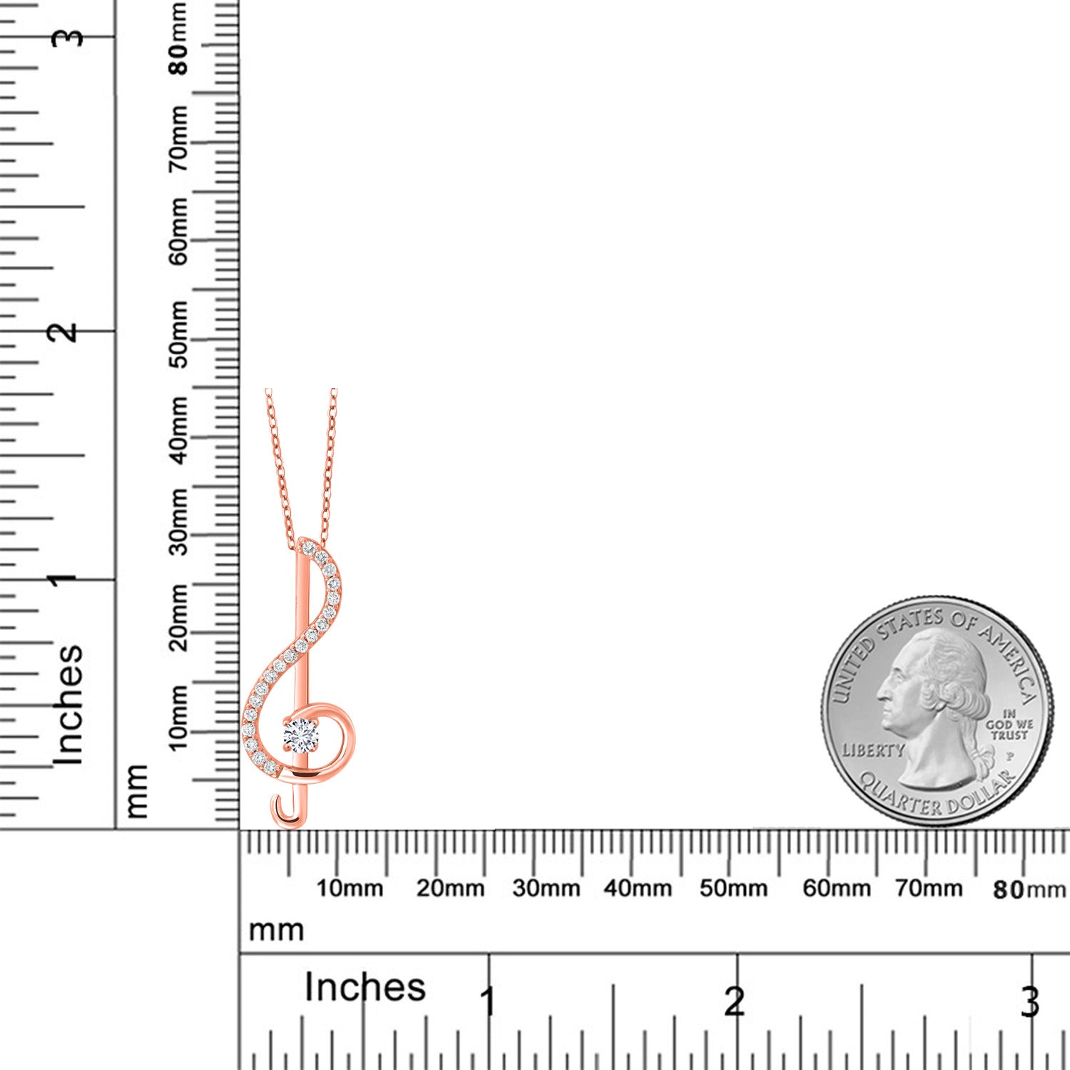 Pendant in 925 Rose Gold Plated Silver