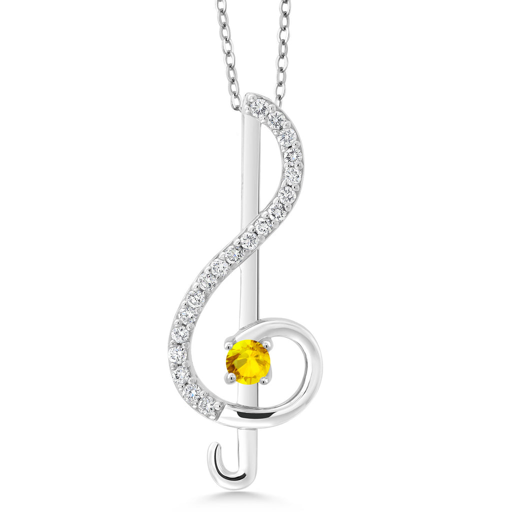 Yellow Sapphire_Pendant in 925 Sterling Silver