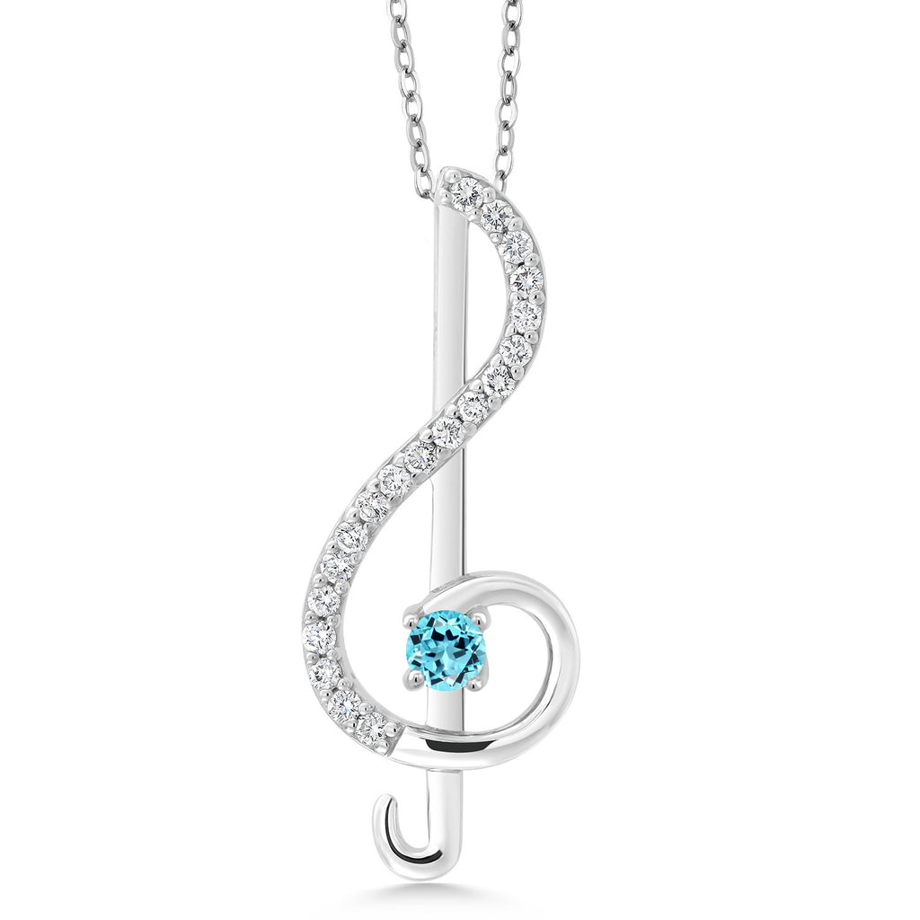 Swiss Blue Topaz_Pendant in 925 Sterling Silver