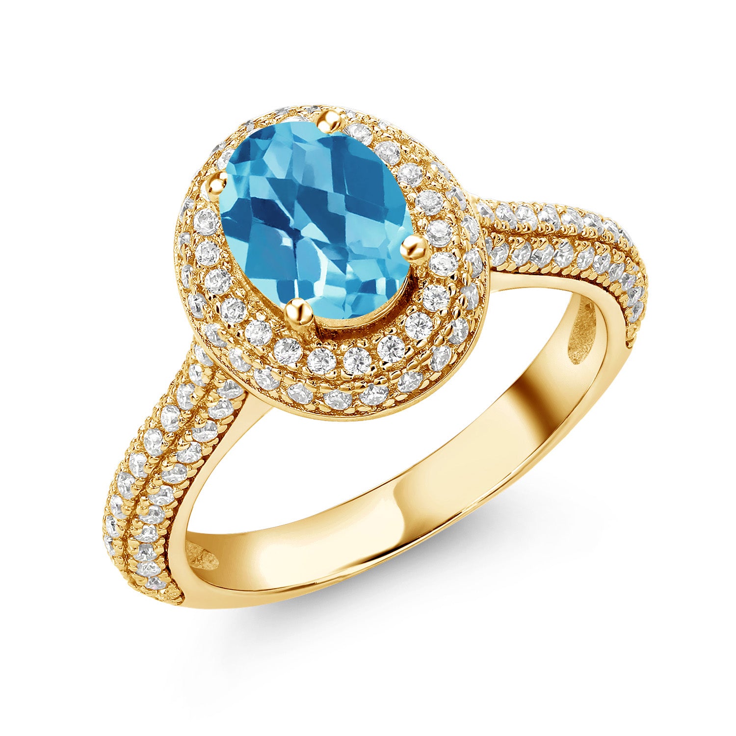 Ring in 925 Yellow Gold Plated Silver