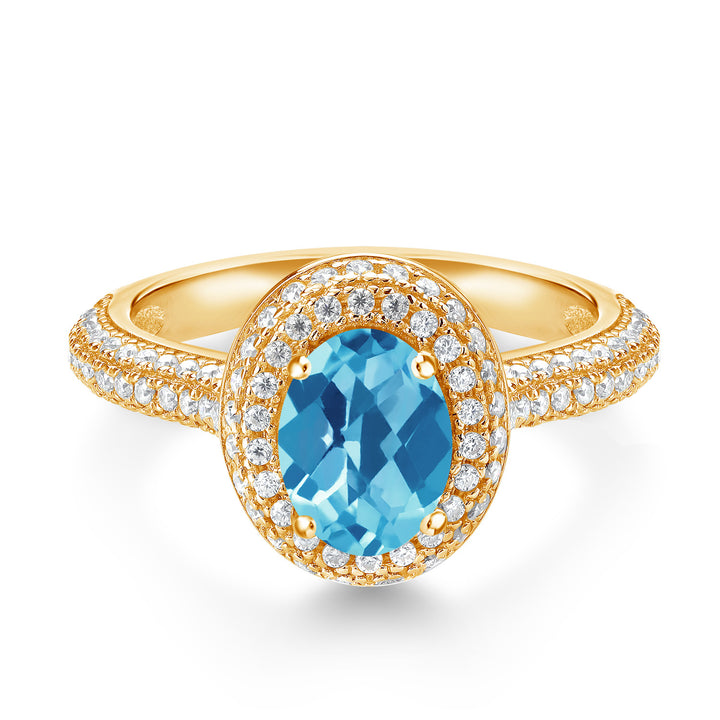 Ring in 925 Yellow Gold Plated Silver