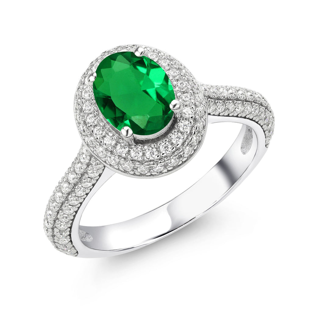 Nano Emerald - May_8_Ring in 925 Sterling Silver