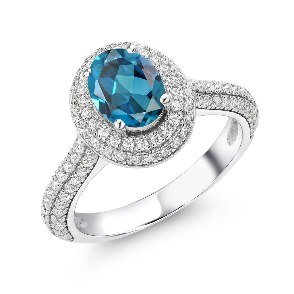London Blue Topaz - November_9_Ring in 925 Sterling Silver