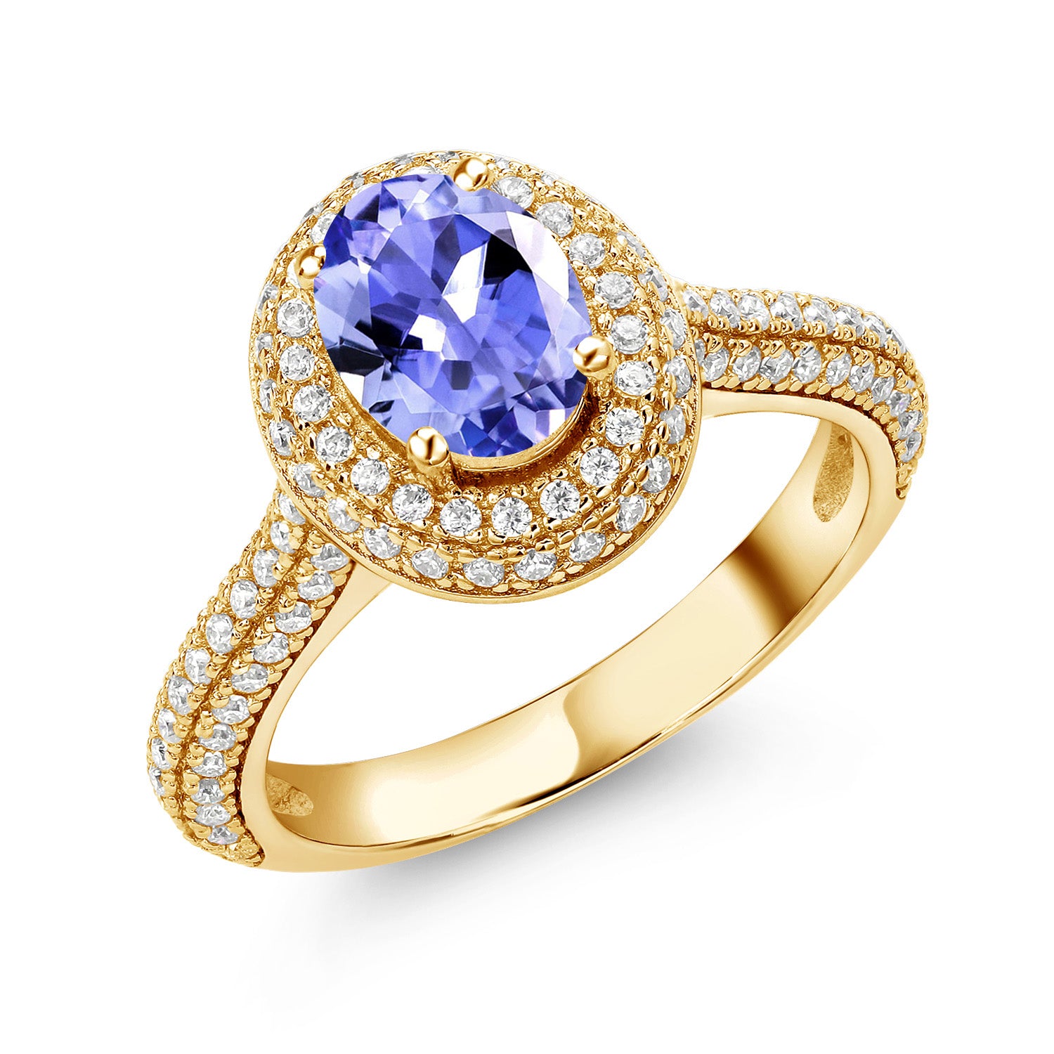 Tanzanite - December_6_Ring in 925 Yellow Gold Plated Silver