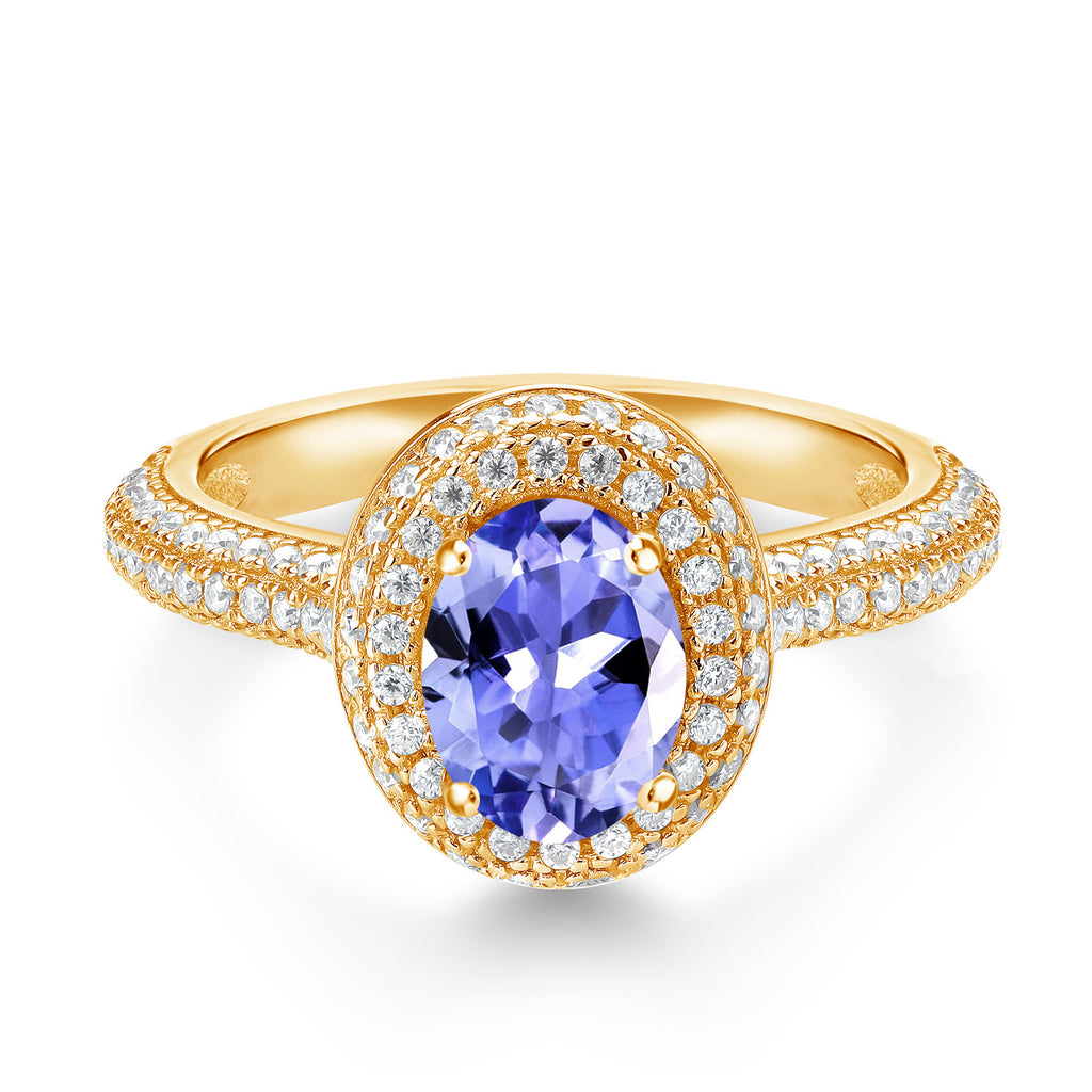 Tanzanite - December_6_Ring in 925 Yellow Gold Plated Silver