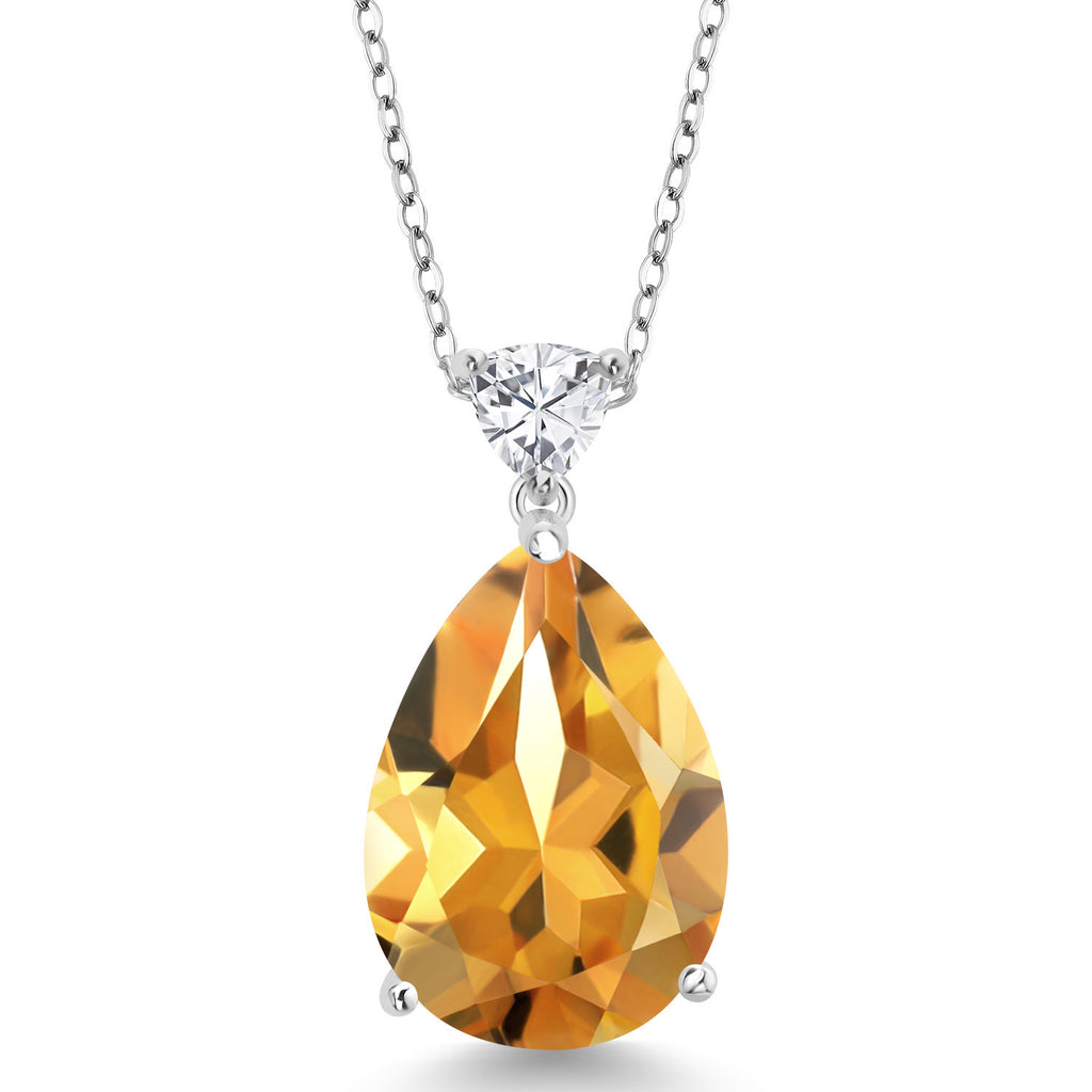 Citrine - November_Pendant in 925 Sterling Silver