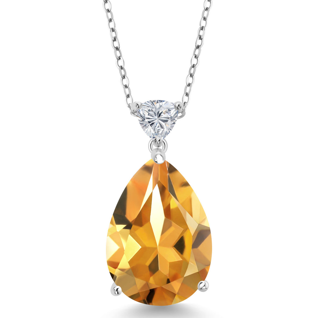 Citrine - November_Pendant in 925 Sterling Silver