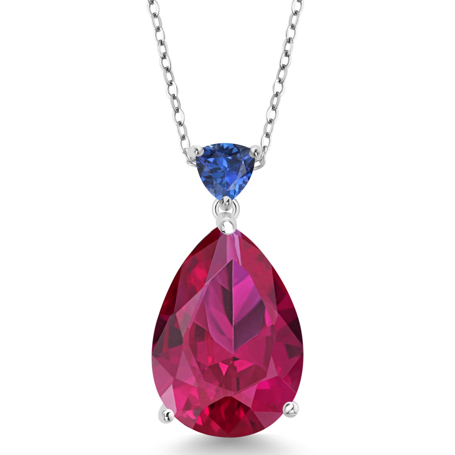 Created Ruby - July_Pendant in 925 Sterling Silver