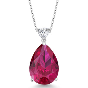 Created Ruby - July_Pendant in 925 Sterling Silver