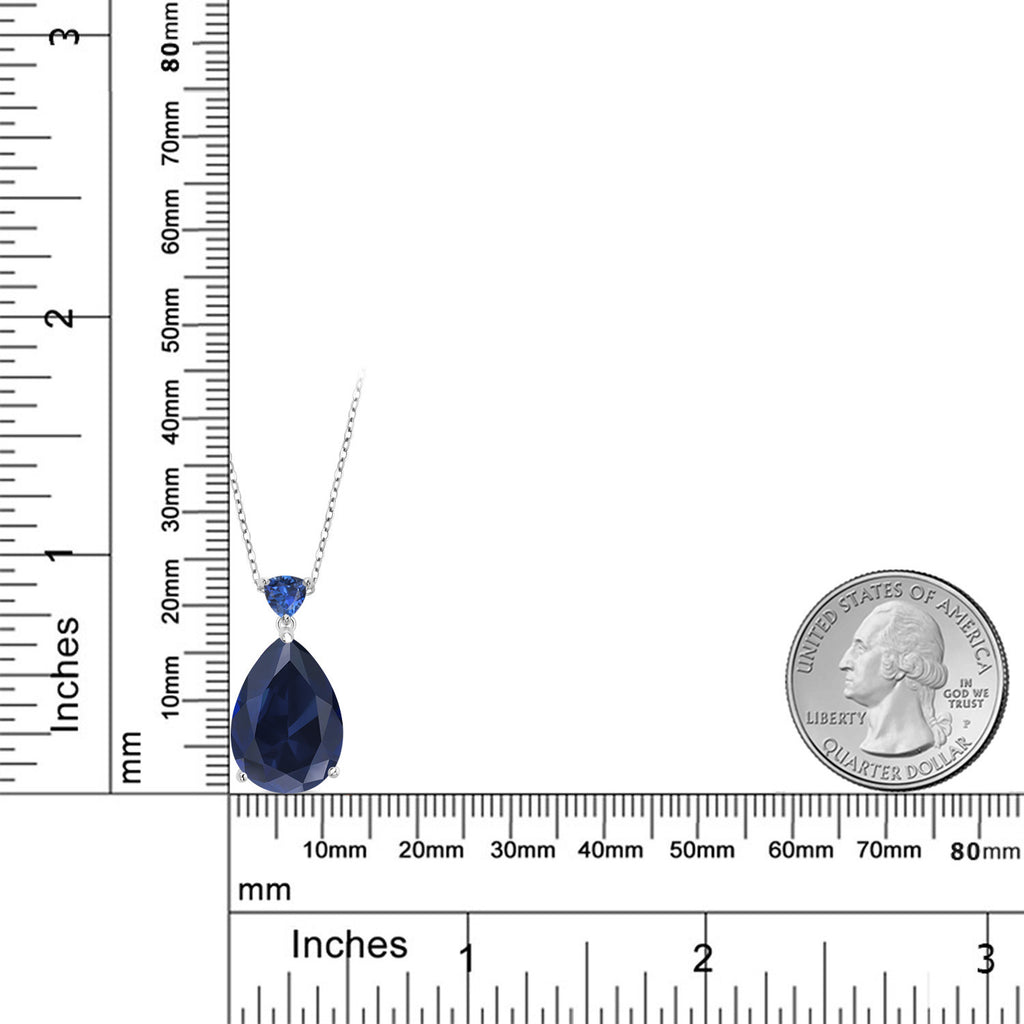 Created Sapphire_Pendant in 925 Sterling Silver