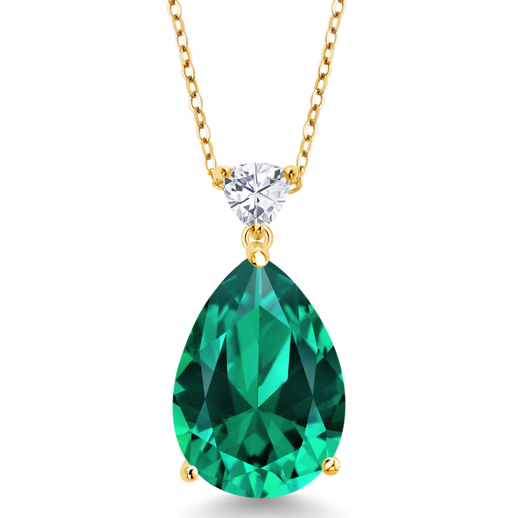 Nano Emerald - May_Pendant in 925 Yellow Gold Plated Silver