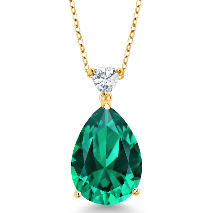 Nano Emerald - May_Pendant in 925 Yellow Gold Plated Silver