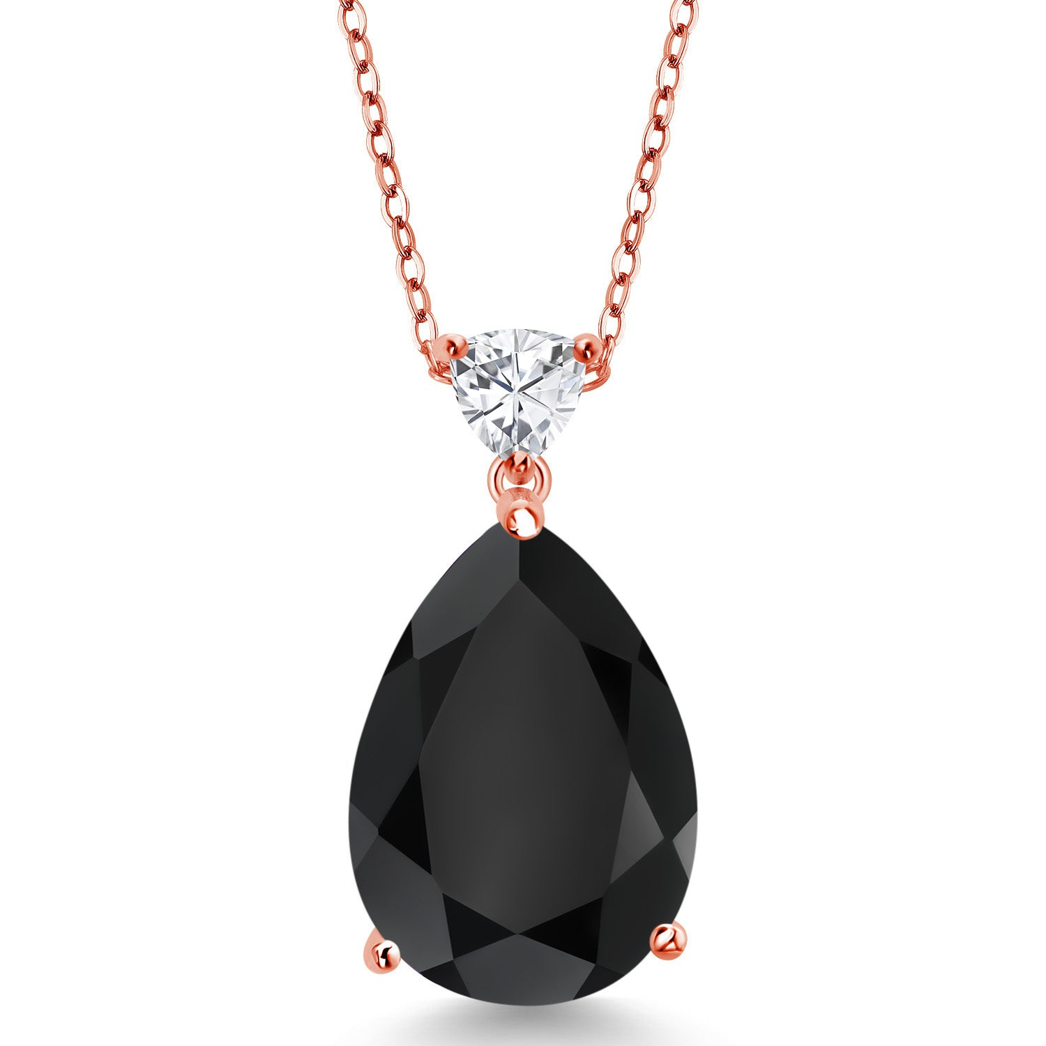 Onyx - December_Pendant in 925 Rose Gold Plated Silver