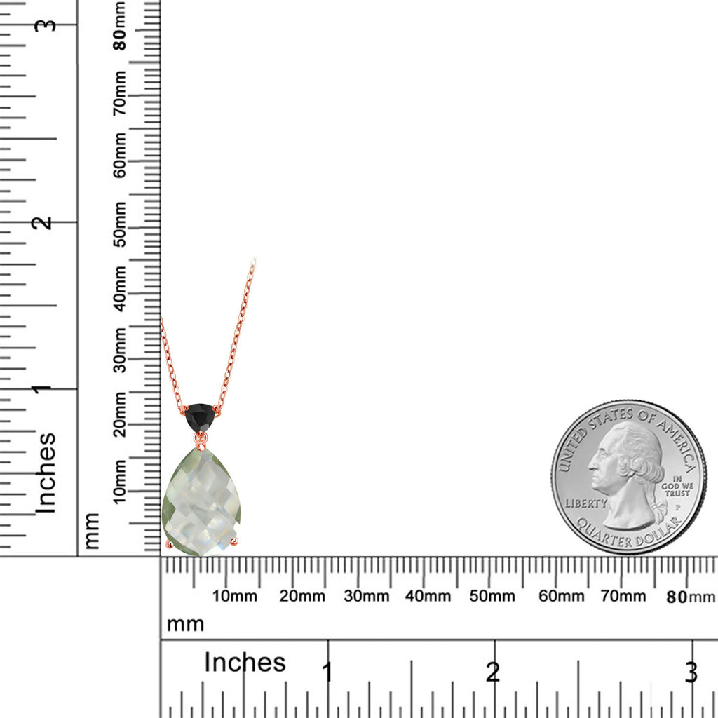 Prasiolite_Pendant in 925 Rose Gold Plated Silver