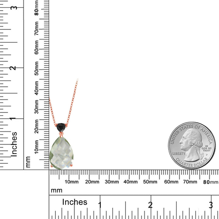 Prasiolite_Pendant in 925 Rose Gold Plated Silver