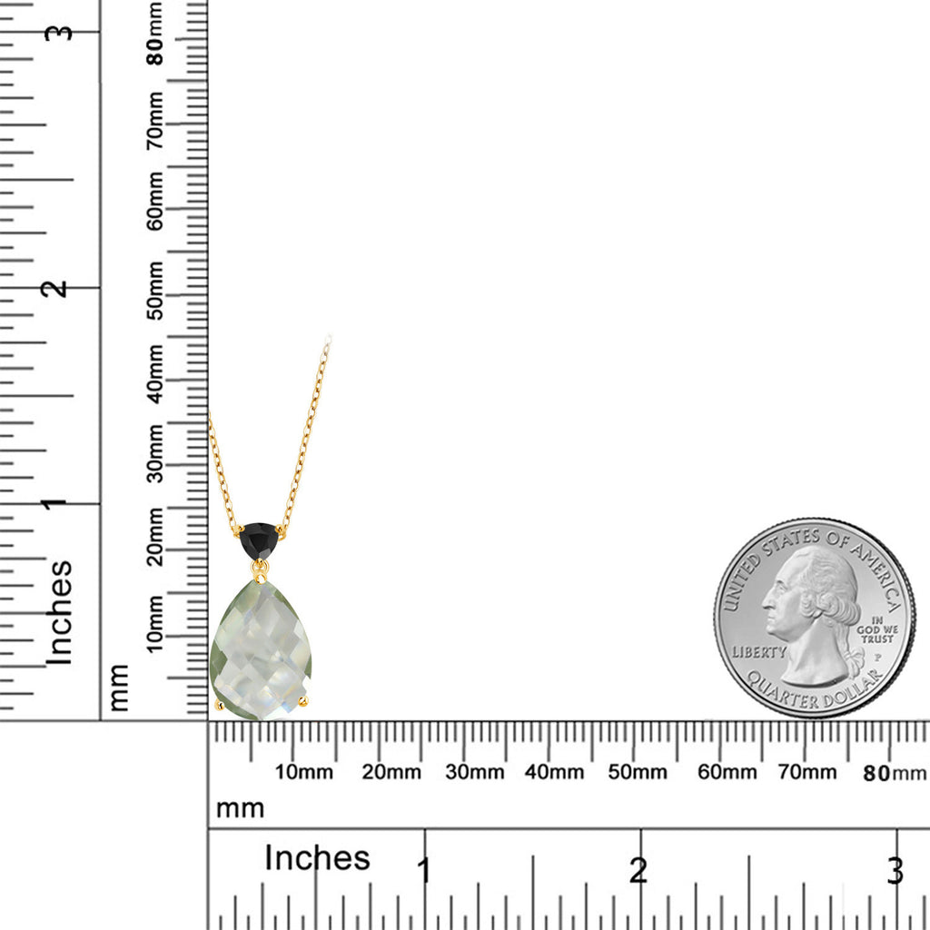 Prasiolite_Pendant in 925 Yellow Gold Plated Silver