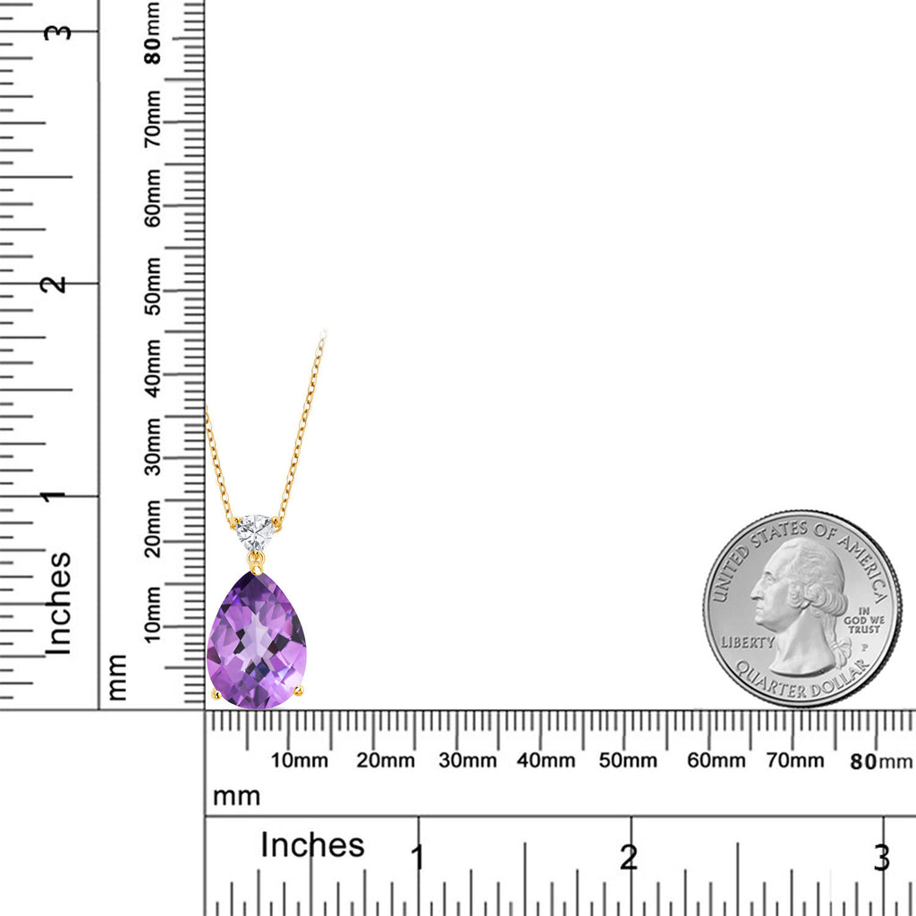 Amethyst_Pendant in 925 Yellow Gold Plated Silver