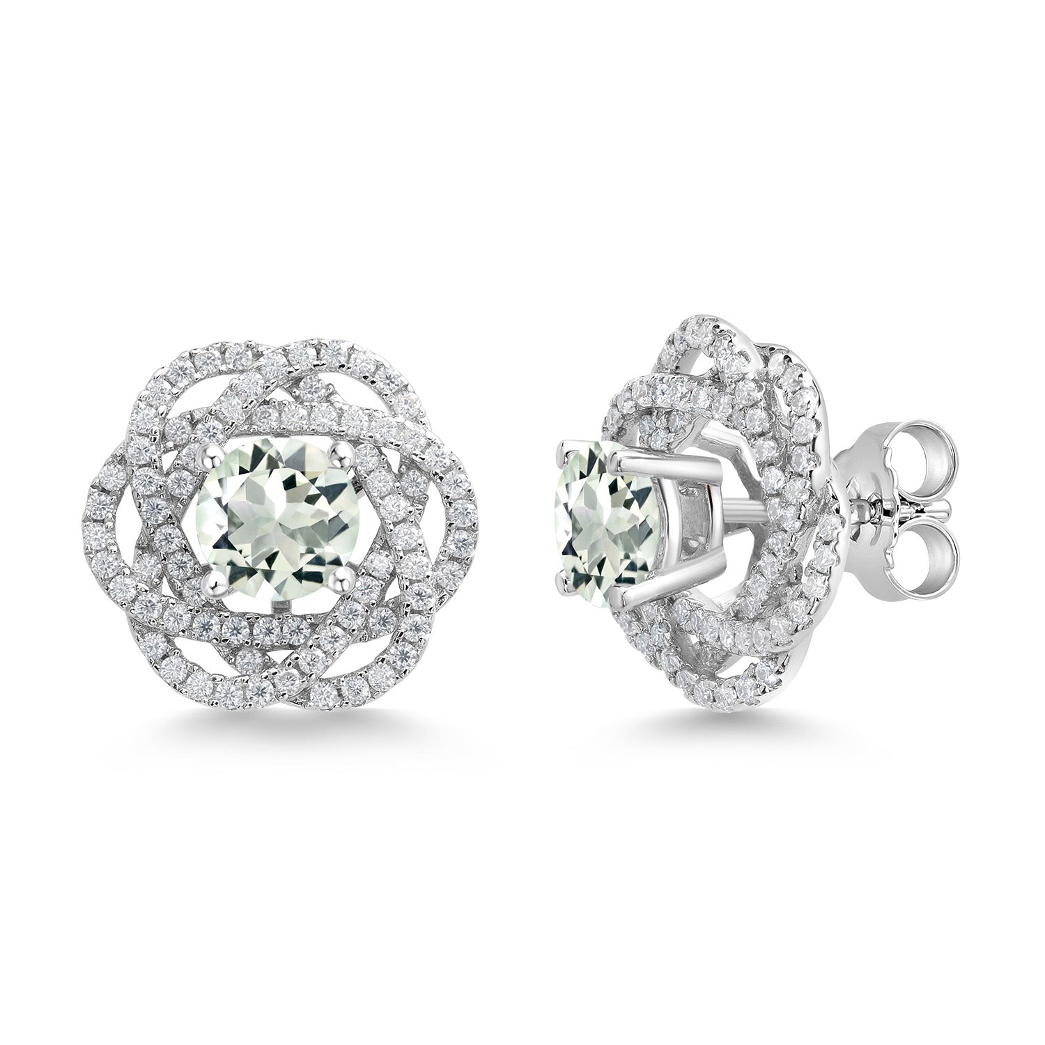 Prasiolite_Earrings in 925 Sterling Silver