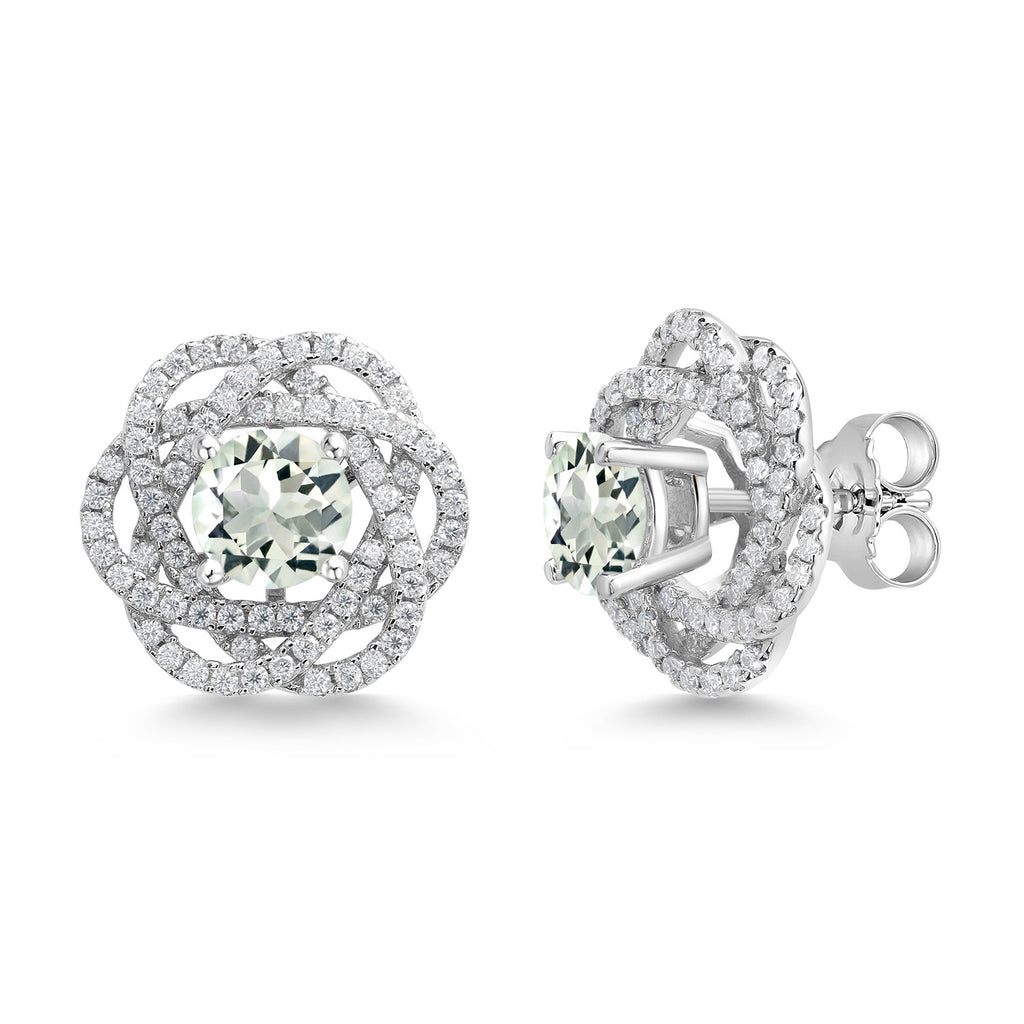 Prasiolite_Earrings in 925 Sterling Silver