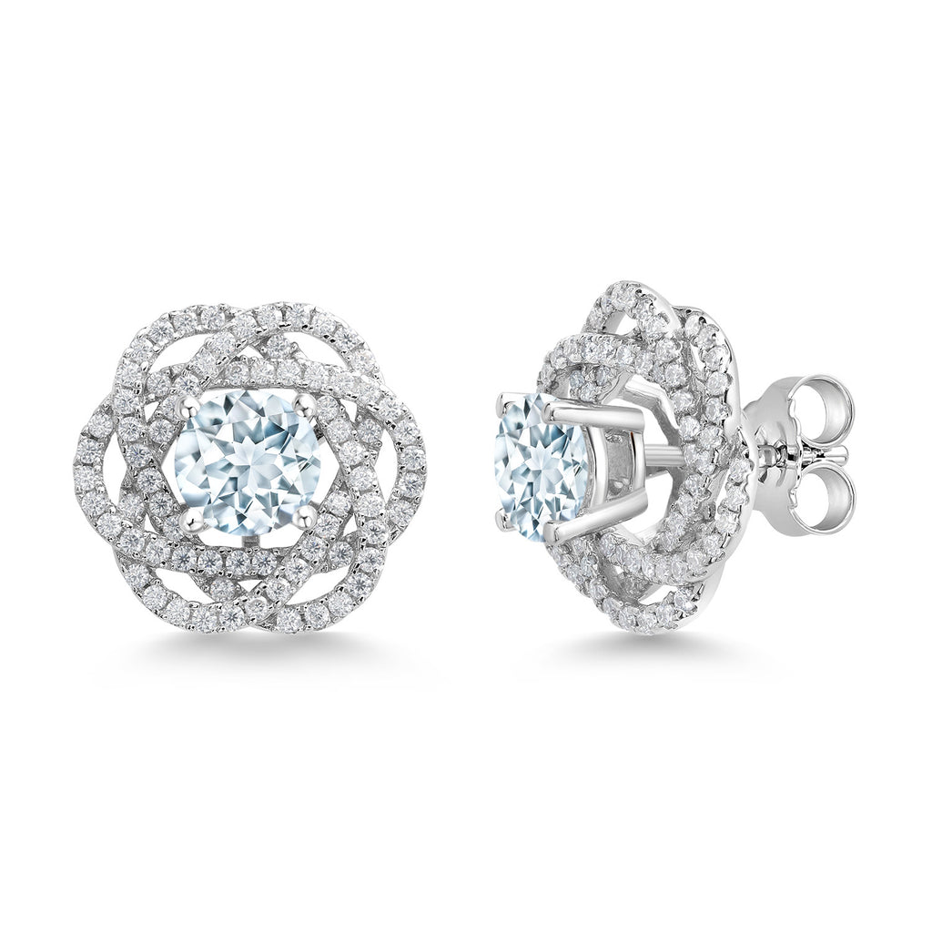 Aquamarine_Earrings in 925 Sterling Silver