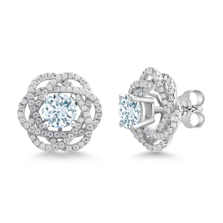 Aquamarine_Earrings in 925 Sterling Silver