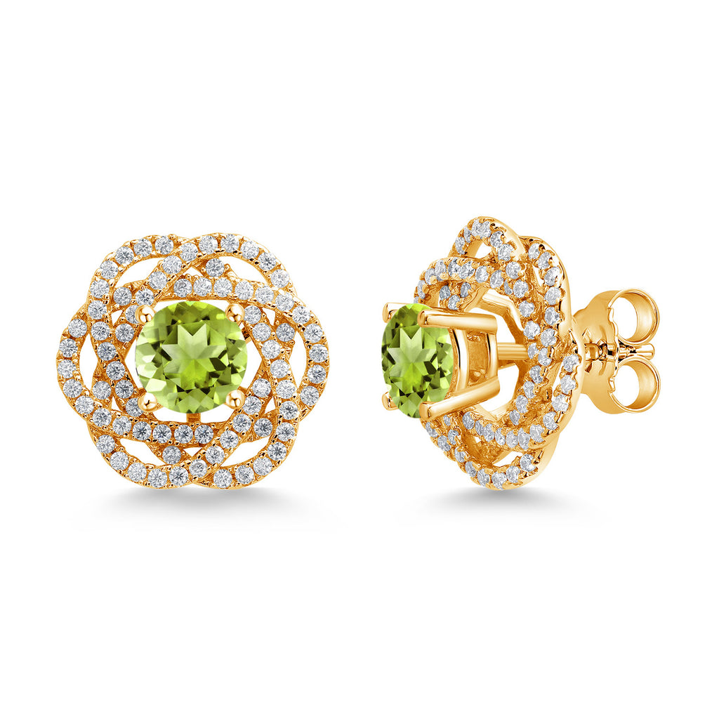 Peridot - August_Earrings in 925 Yellow Gold Plated Silver