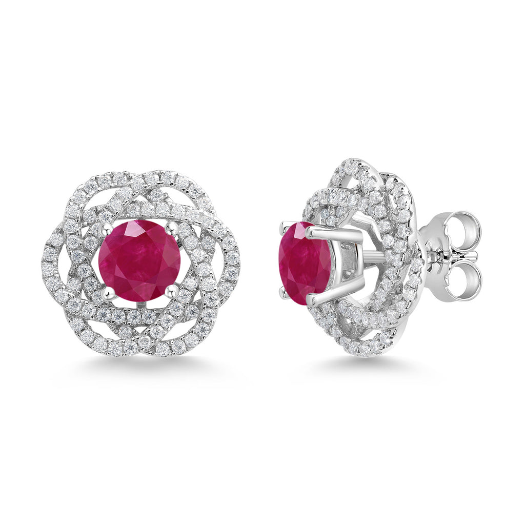 Ruby - July_Earrings in 925 Sterling Silver