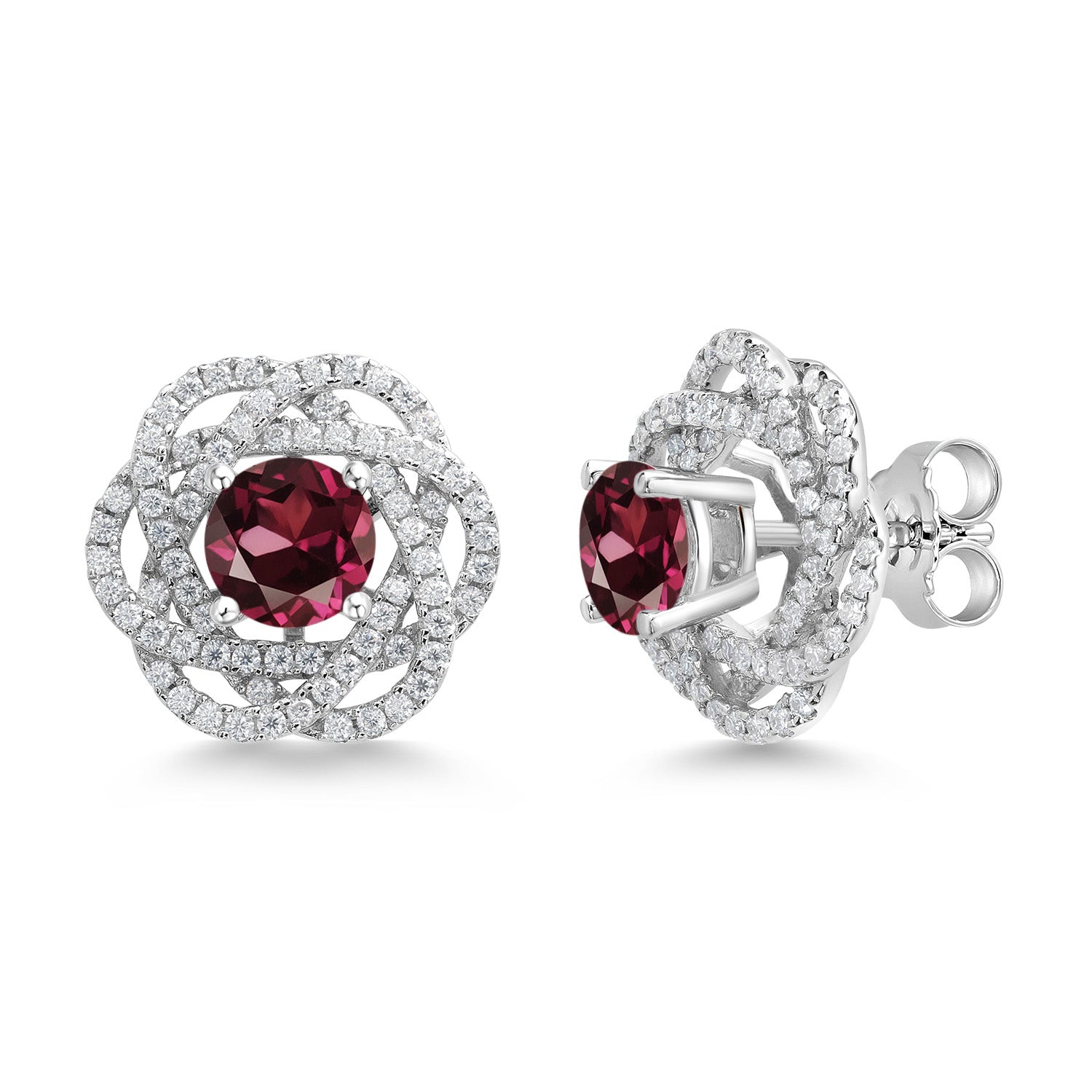 Rhodolite Garnet_Earrings in 925 Sterling Silver