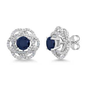 Blue Sapphire - September_Earrings in 925 Sterling Silver
