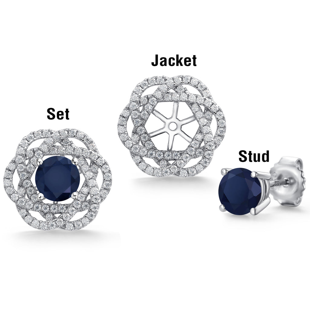 Blue Sapphire - September_Earrings in 925 Sterling Silver