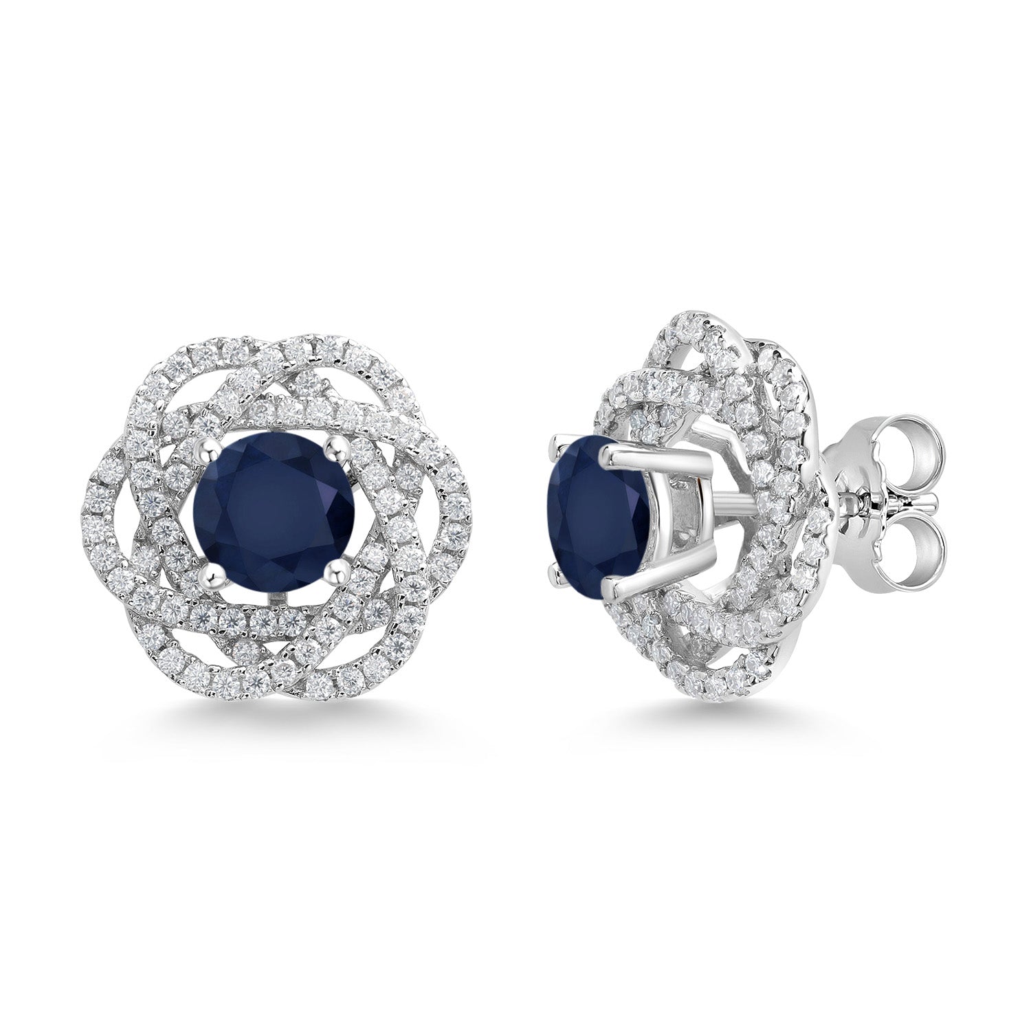 Blue Sapphire - September_Earrings in 925 Sterling Silver