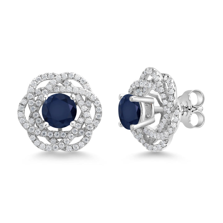 Blue Sapphire - September_Earrings in 925 Sterling Silver