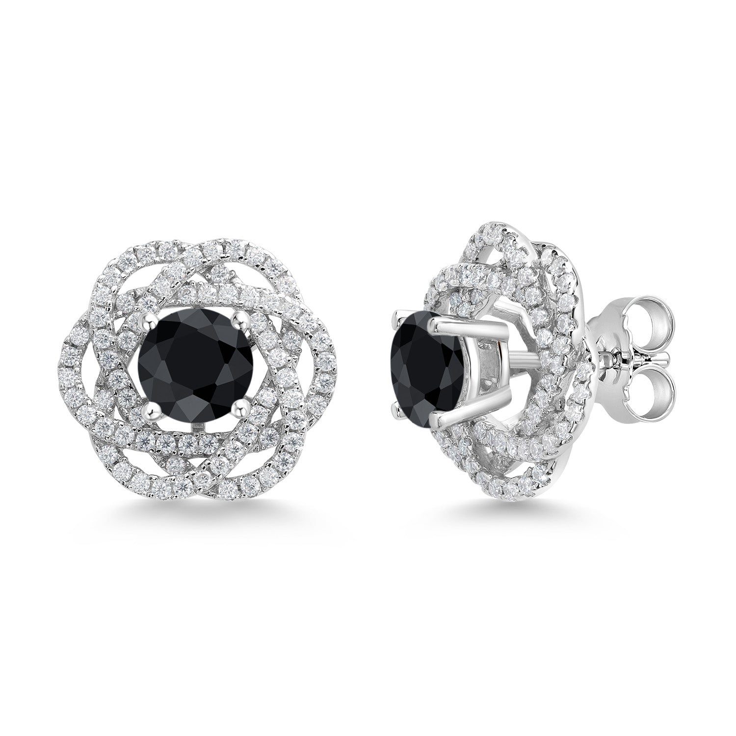 Black Sapphire - September_Earrings in 925 Sterling Silver