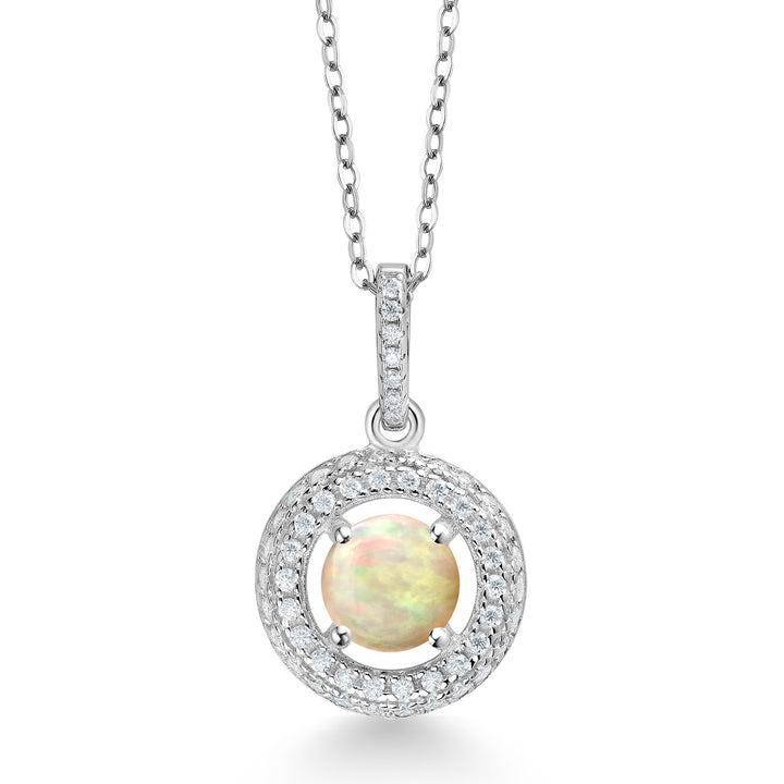 Ethiopian Opal - October_Pendant in 925 Sterling Silver