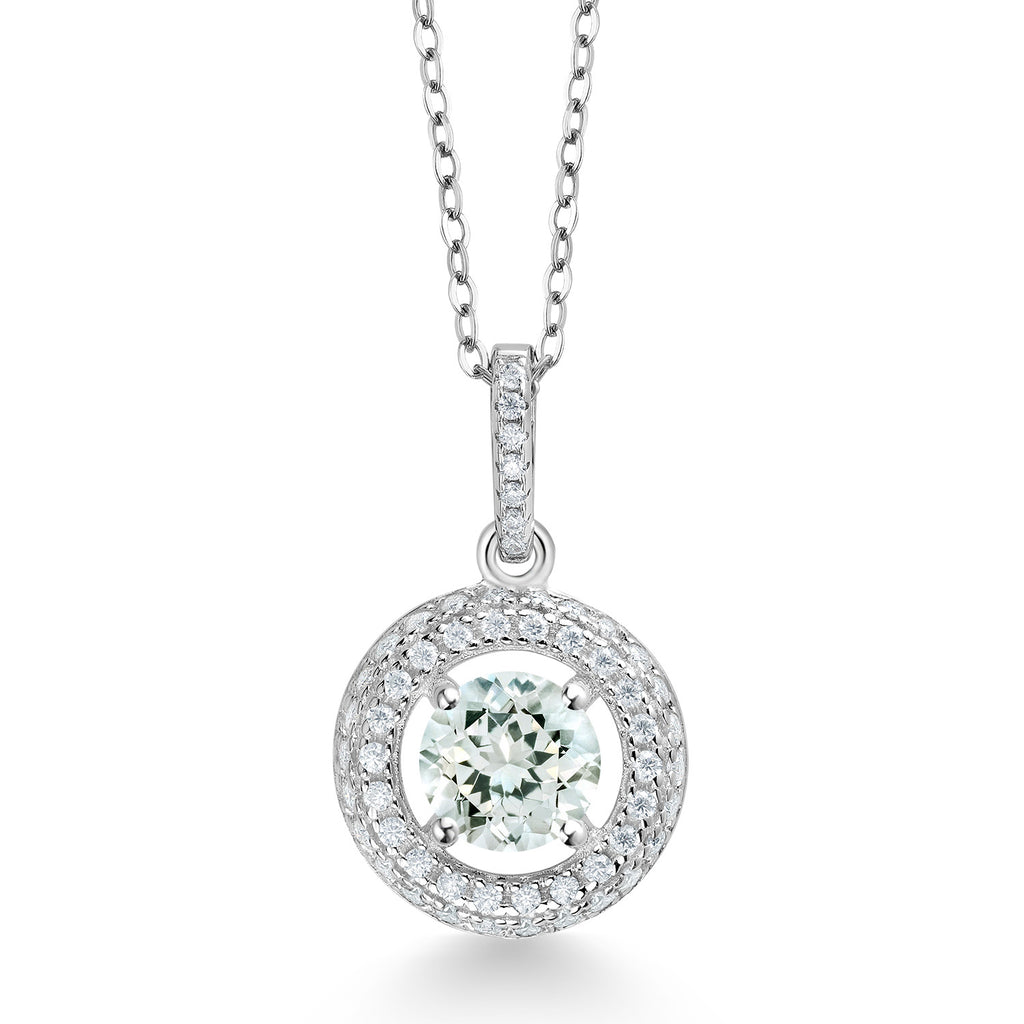 Aquamarine - March_Pendant in 925 Sterling Silver