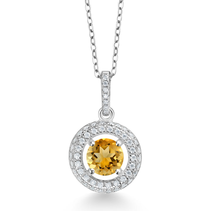 Citrine - November_Pendant in 925 Sterling Silver