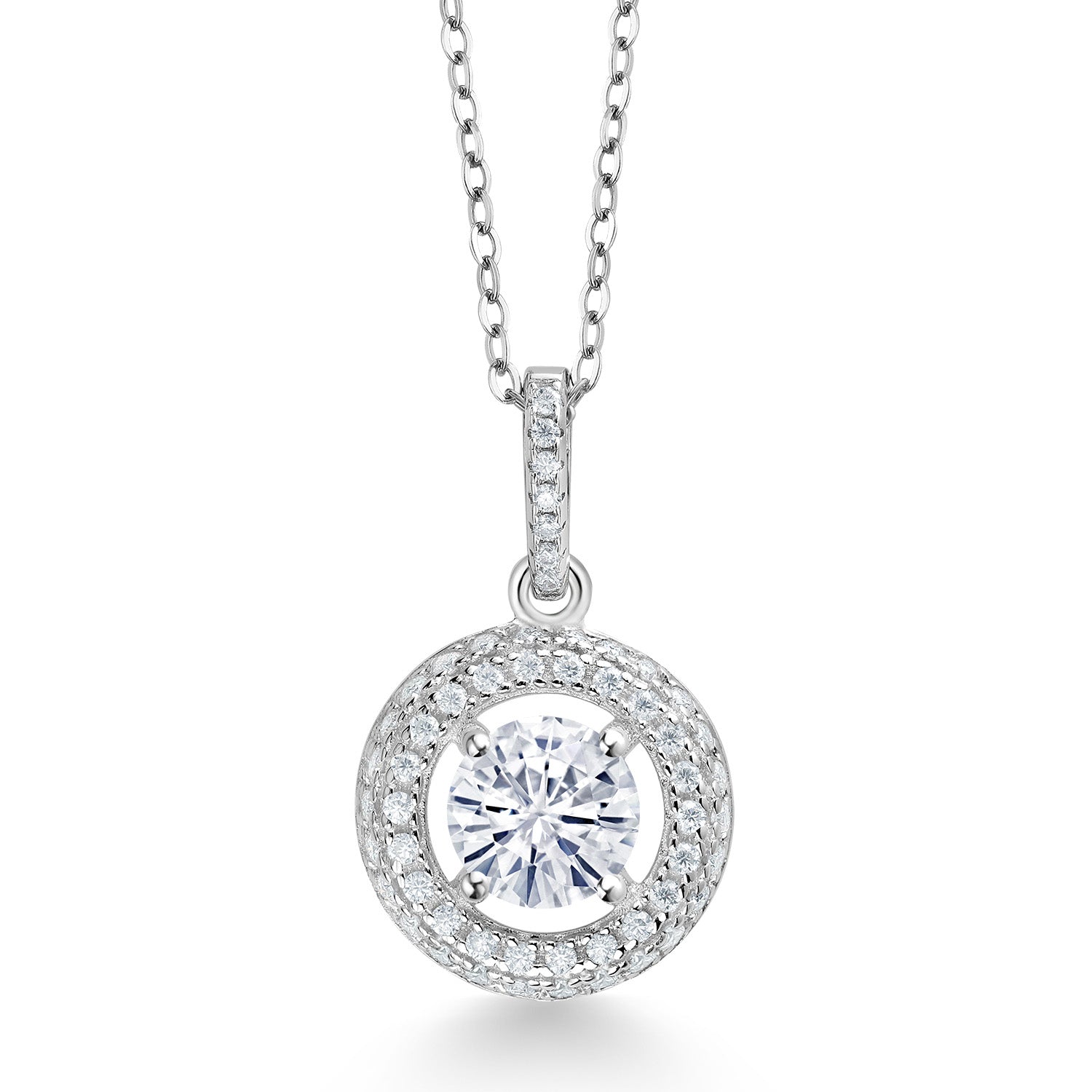 Moissanite - April_Pendant in 925 Sterling Silver