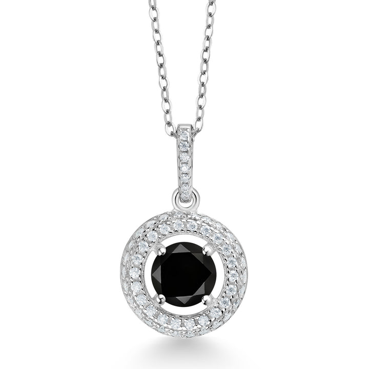 Black Diamond - April_Pendant in 925 Sterling Silver