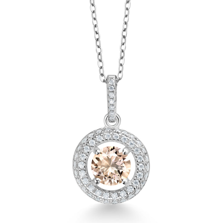 Morganite - October_Pendant in 925 Sterling Silver