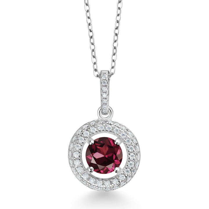 Rhodolite Garnet - January_Pendant in 925 Sterling Silver