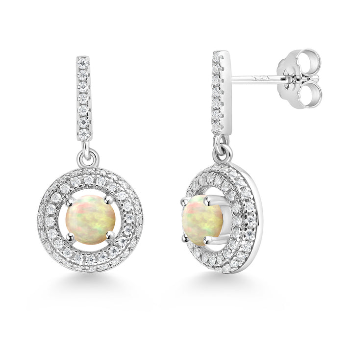 Ethiopian Opal-Cabochon - October_Earrings in 925 Sterling Silver