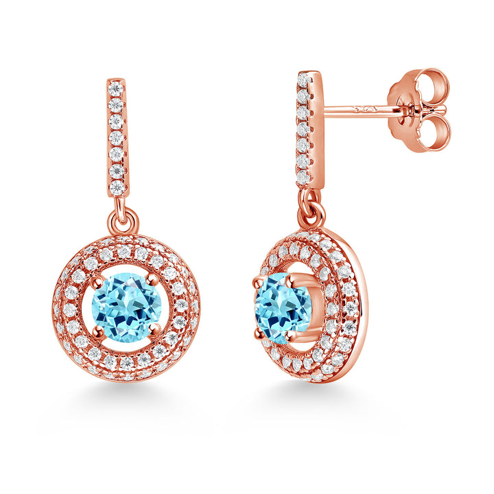 Apatite_Earrings in 925 Rose Gold Plated Silver