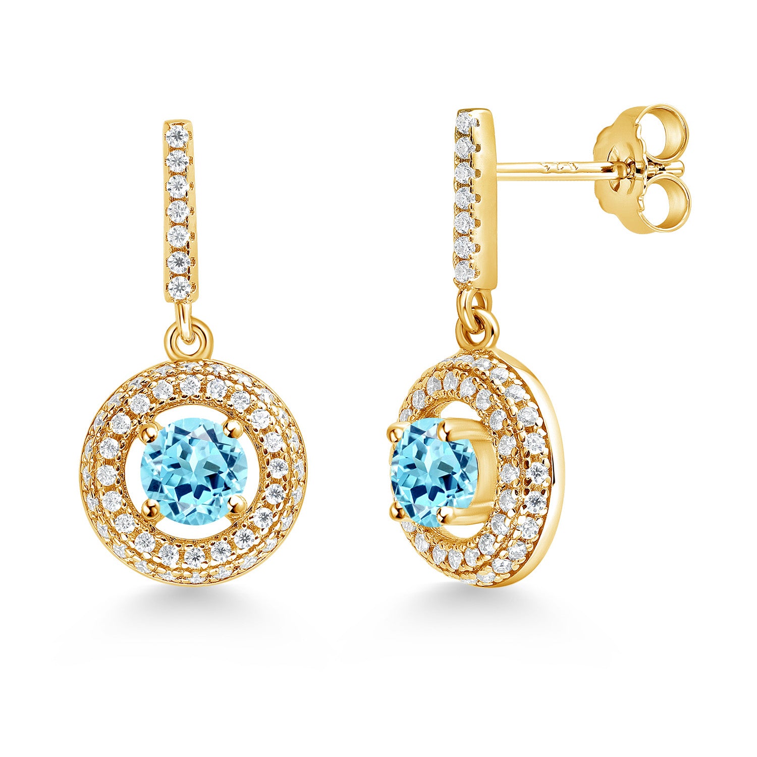 Apatite_Earrings in 925 Yellow Gold Plated Silver