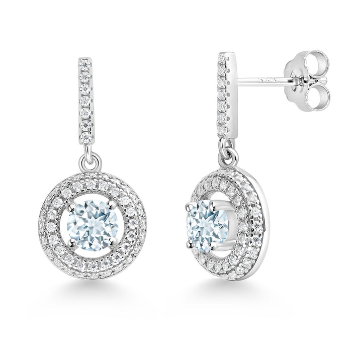 Aquamarine - March_Earrings in 925 Sterling Silver