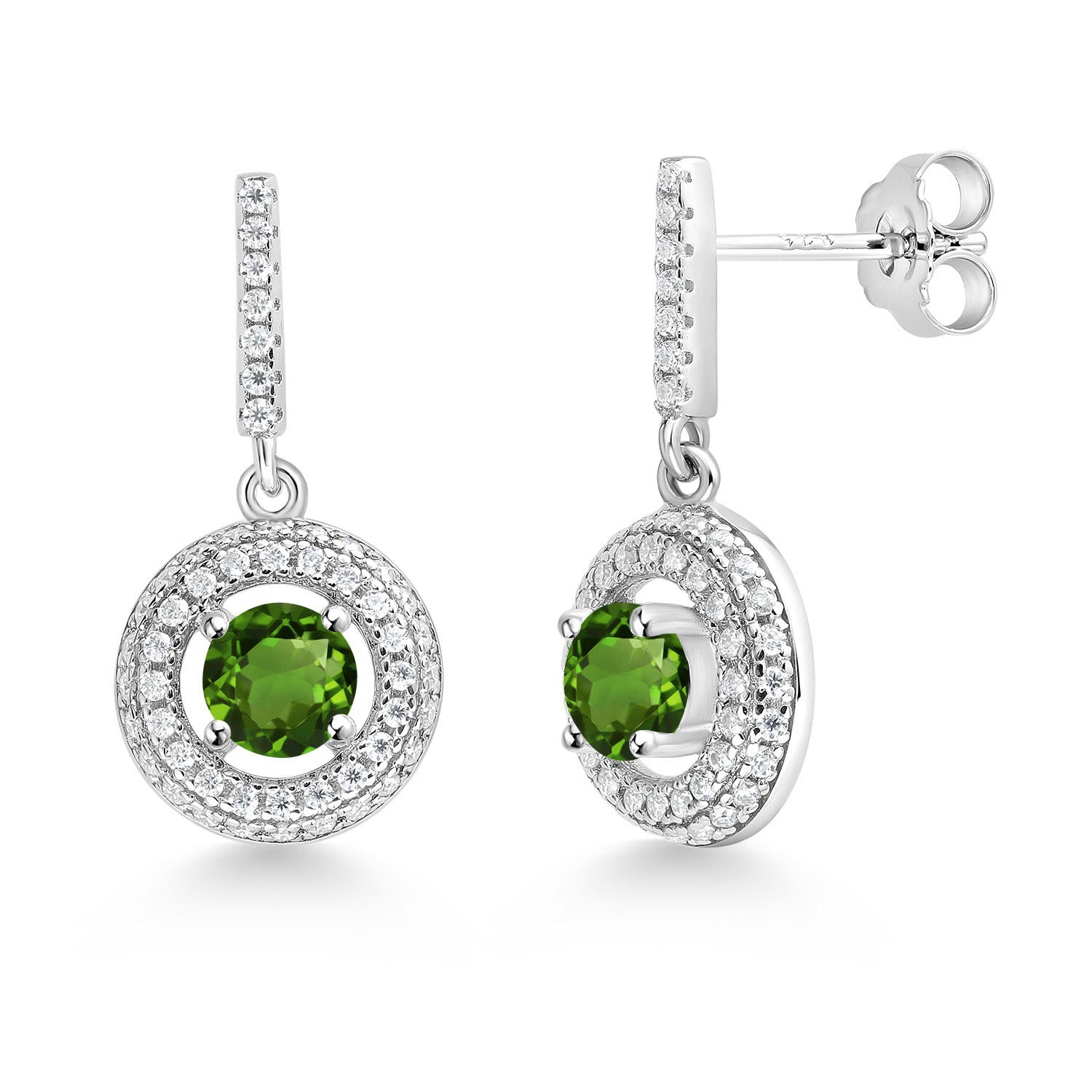 Chrome Diopside_Earrings in 925 Sterling Silver