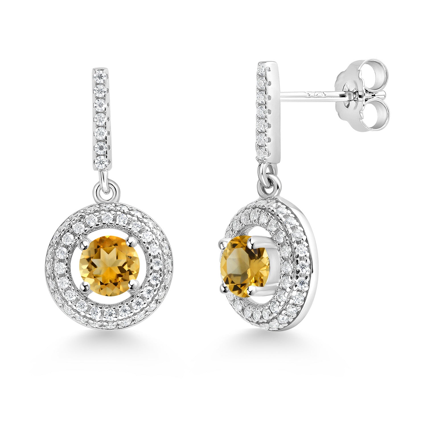 Citrine - November_Earrings in 925 Sterling Silver
