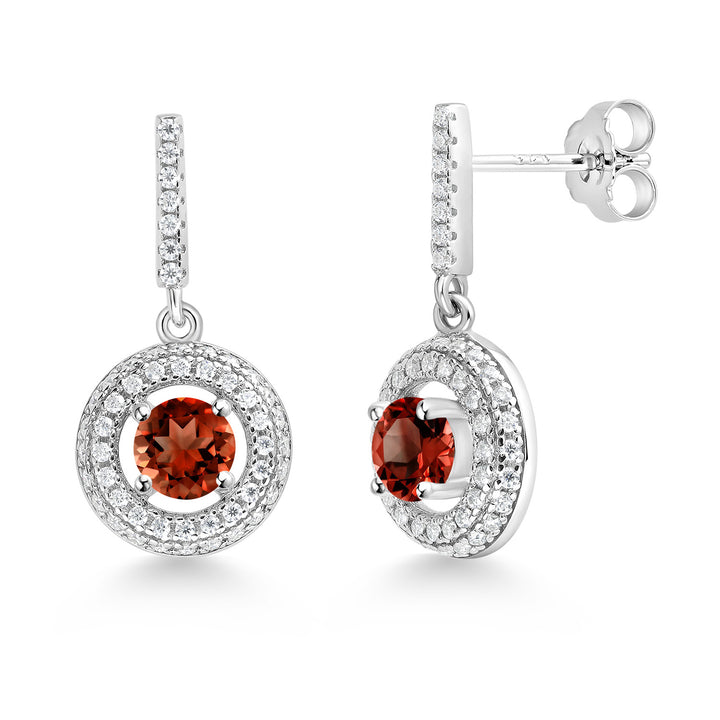 Garnet - January_Earrings in 925 Sterling Silver